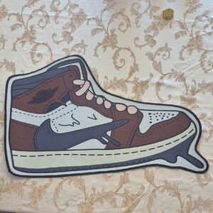Jordan Brown and White Sneaker Rug
